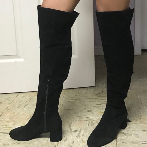 Genuine suede over the knee boots - Picture 4 of 5
